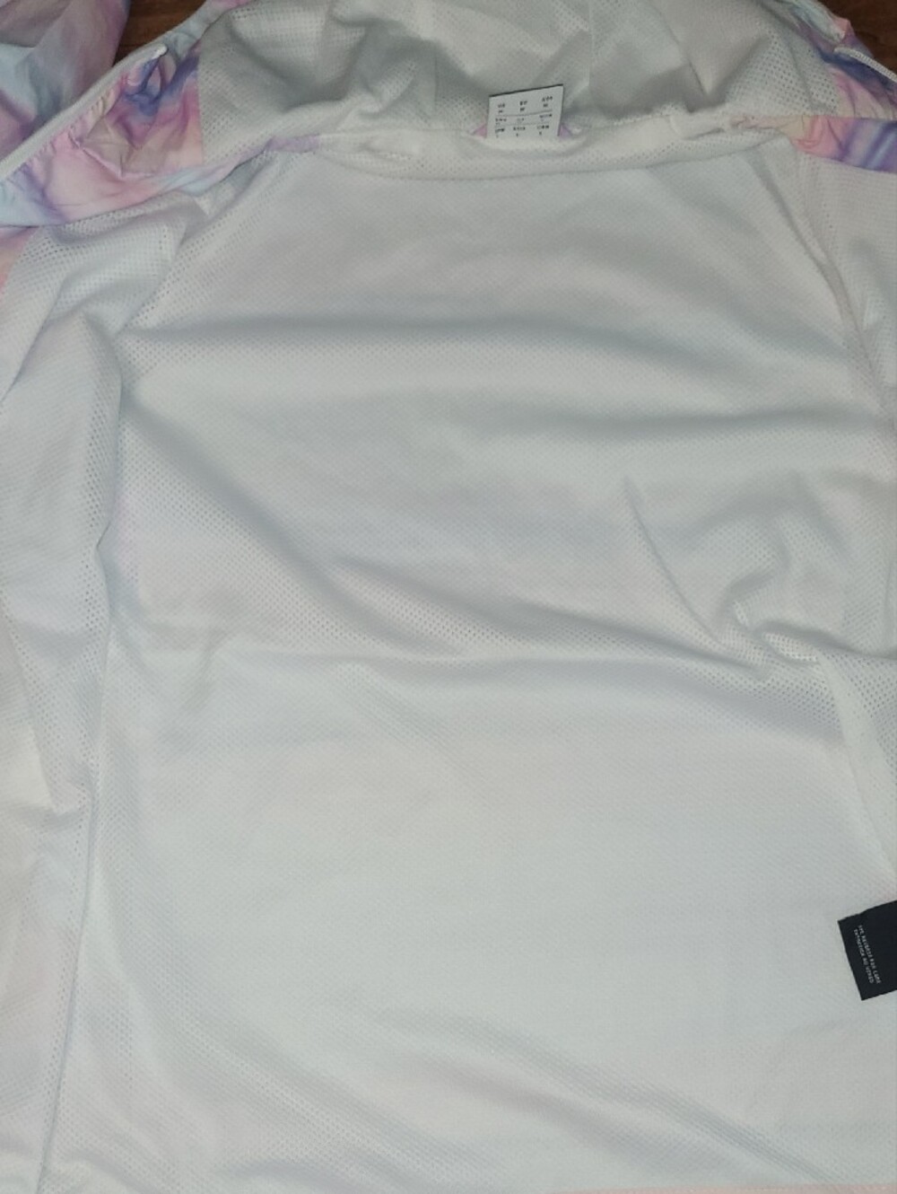 New Balance Womens Pastel Multi-Stripe Hooded Raincoat Size M - Picture 15 of 16